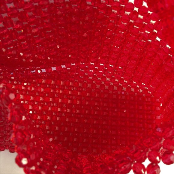 Beautiful cherry Red beaded purse !!! OMG - Picture 2 of 6